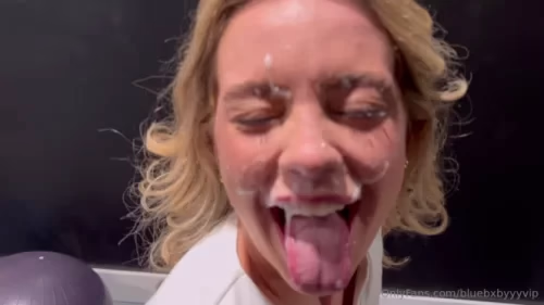 Bluebxbyyyvip Gets messy sperm facial abuse