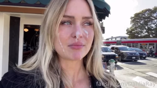 Dahlia Ray's New Double Facial Cumwalk watch porn